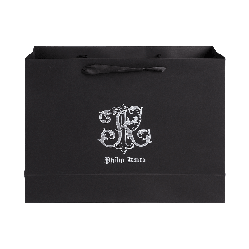 Luxury Paper Bag Customised Biodegradable Shopping Bags Matt Black Gift Bags With Handle