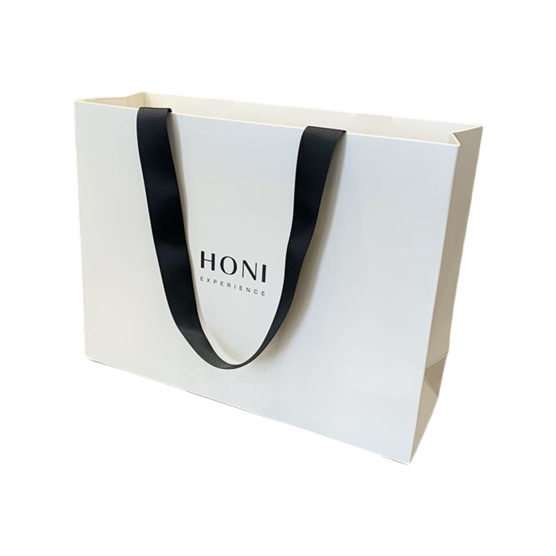 Custom Fashion Luxury Gift Bags White Paper Bag Shopping Packaging Bag For Clothes